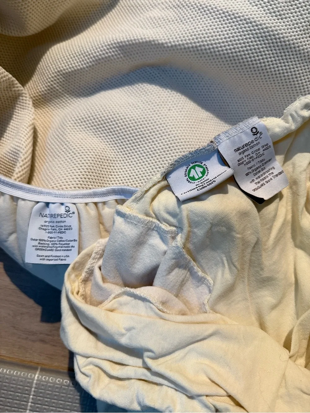 Naturepedic Full Crib Cream Textured Mattress Protectors - Two